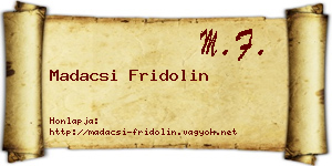 Madacsi Fridolin névjegykártya